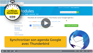 Messagerie Thunderbird : synchroniser un agenda Google