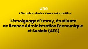 Témoignage d'Emmy, étudiante en licence Administration Economique et Sociale (AES)