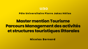 Master mention Tourisme Parcours Management des activités et structures touristiques littorales - Nicolas Bernard Final