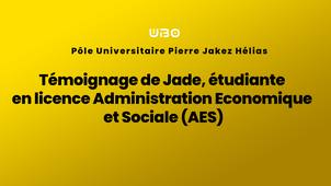 Témoignage de Jade, étudiante en licence Administration Economique et Sociale (AES)